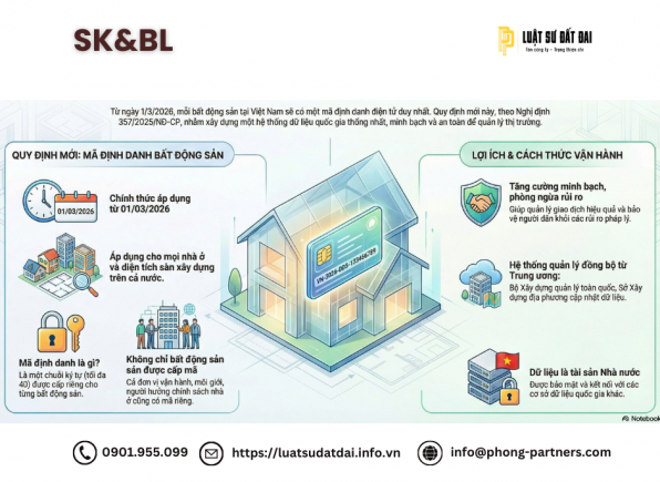 TỪ 1/3/2026, MỖI BẤT ĐỘNG SẢN SẼ CÓ MÃ ĐỊNH DANH RIÊNG
